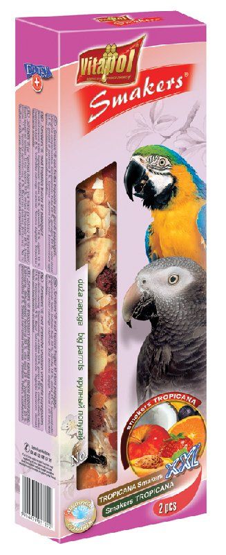 Лакомство для крупных попугаев Vitapol Smakers с тропическими фруктами 250 г.