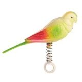 Игрушка для птиц Trixie попугай с кольцом на пружине пластик