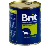 Консервы для собак Brit Beef & Heart 0,85 кг.