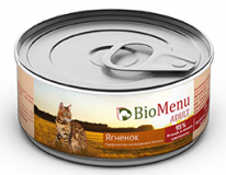Консервы для кошек BioMenu Adult паштет с ягненком 0,1 кг.